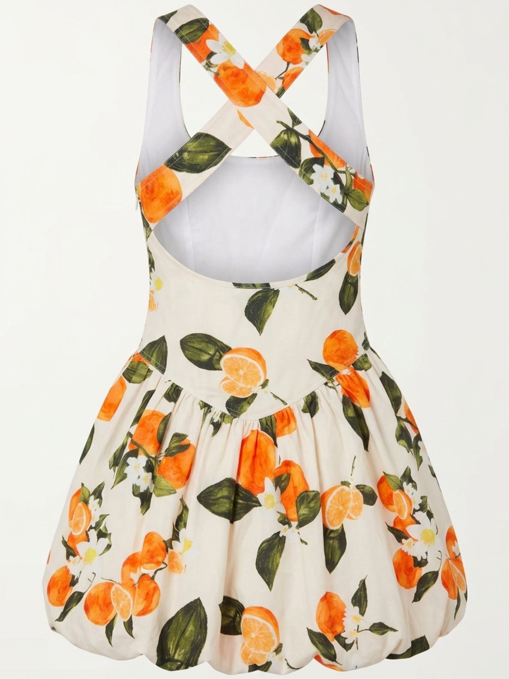 Zara Cream Mini Dress with Orange & Green Citrus Print - Picture 2 of 8